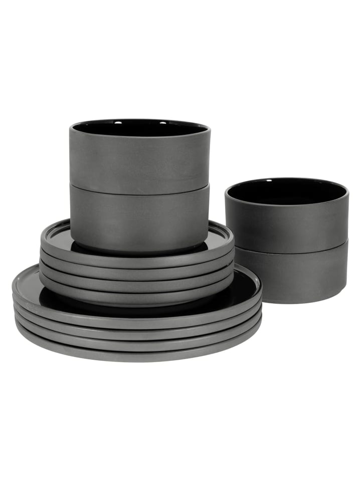 12 tlg. Set 21538 Futuro Teller Set in Schwarz
