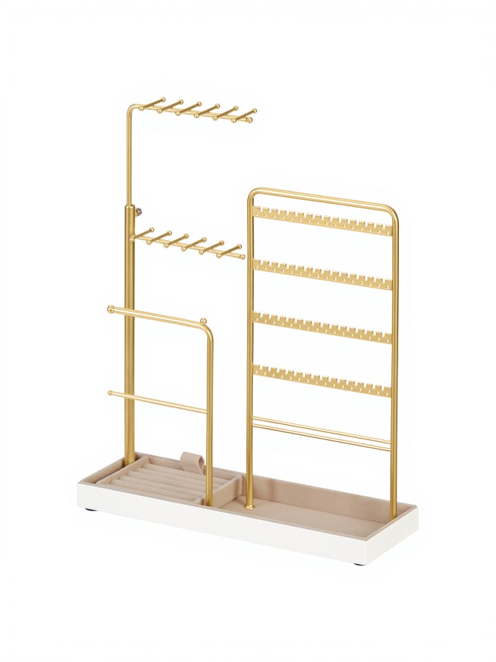 Schmuckständer Caeley in Blassgold - (B)30.6 x (H)(30.9-47.5) x (T)10 cm