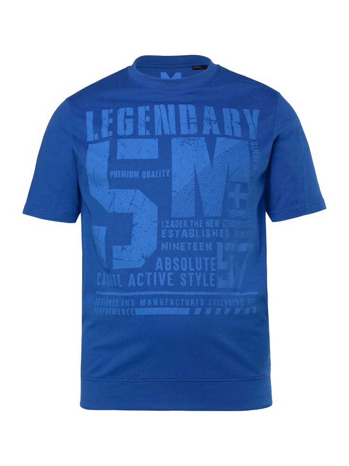 Kurzarm T-Shirt in azurblau
