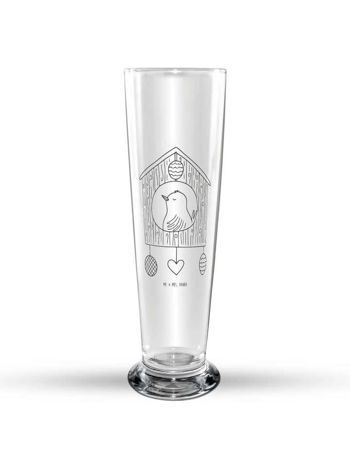 Bierglas Vogelhaus Home ohne Spruch in Transparent