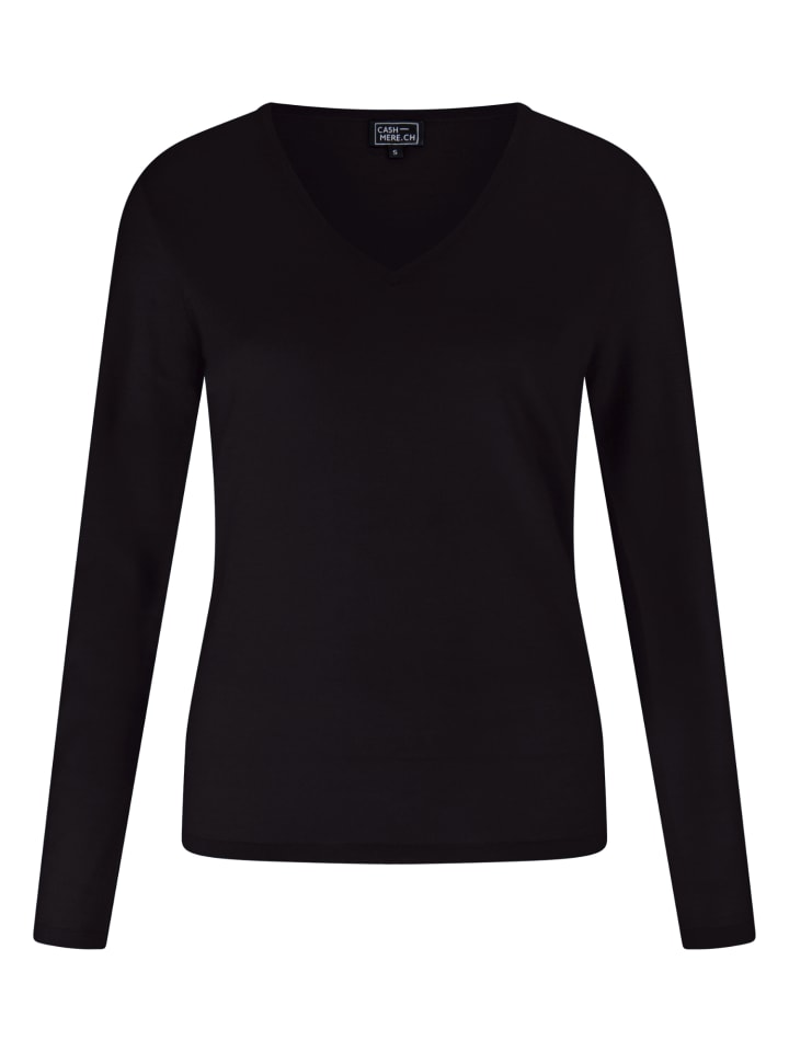 V-Ausschnitt Pullover in Schwarz