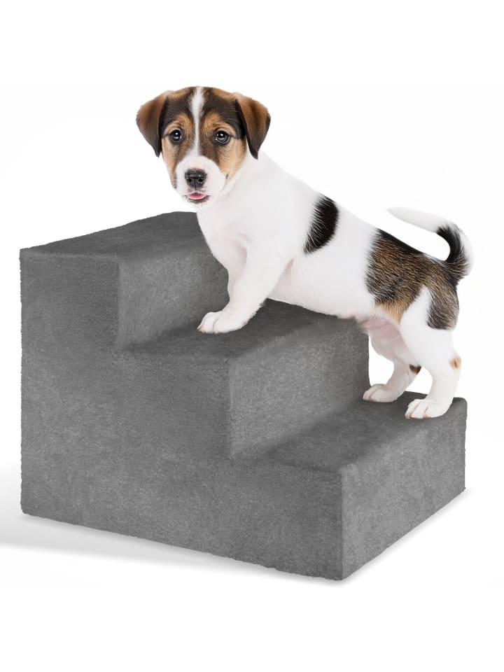 Hundetreppe, pflegeleicht, für Hunde & Katzen, abnehmbarer Plüschbezug