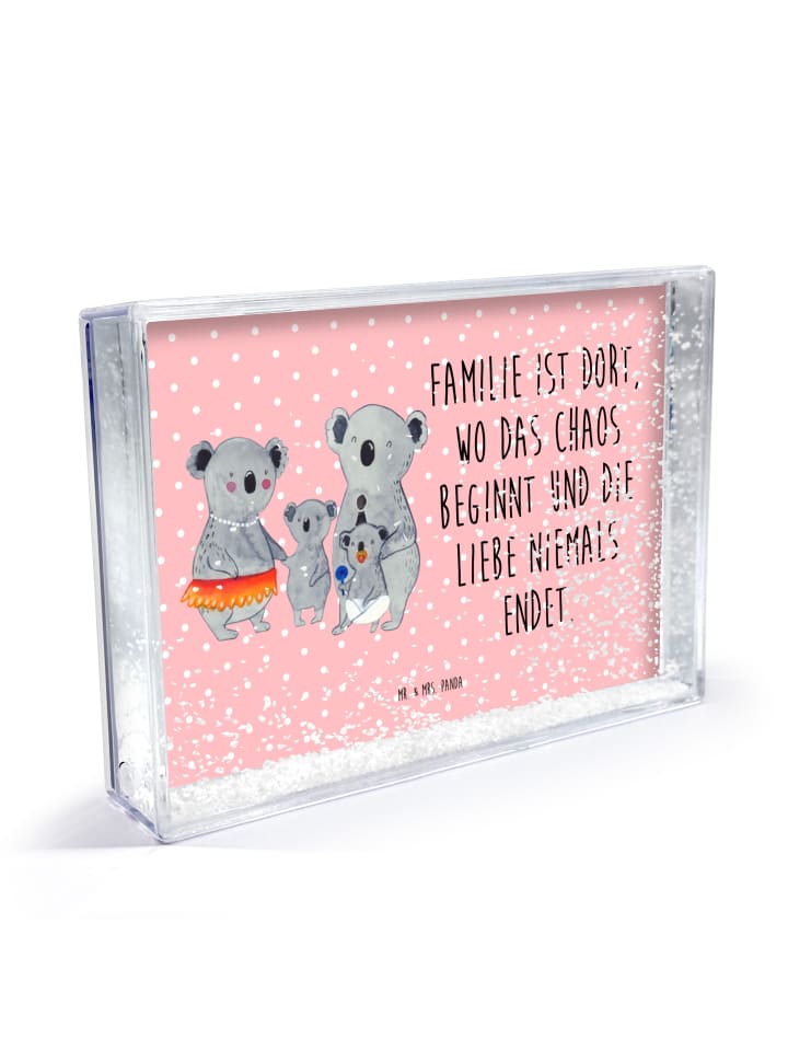 Bilderrahmen Koala Familie mit Spruch in Rot Pastell