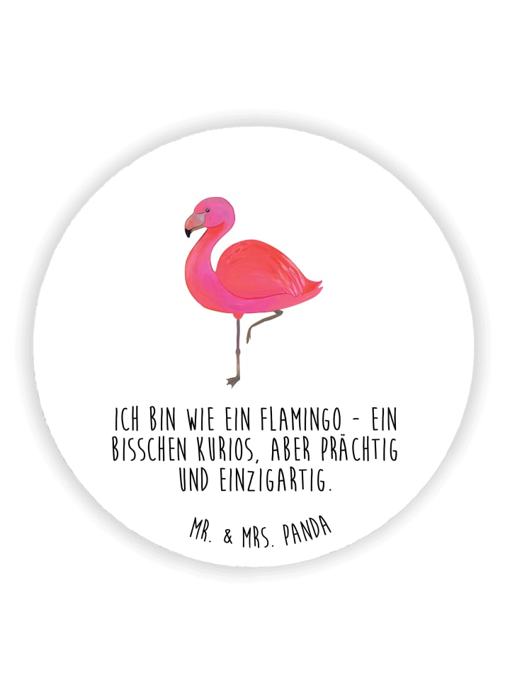 Magnet Flamingo Classic mit Spruch in Weiß