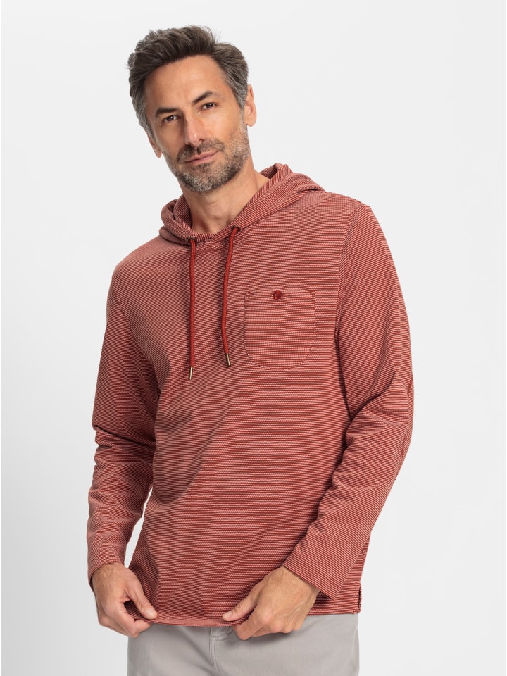 Langarm-Shirt in rostrot-meliert