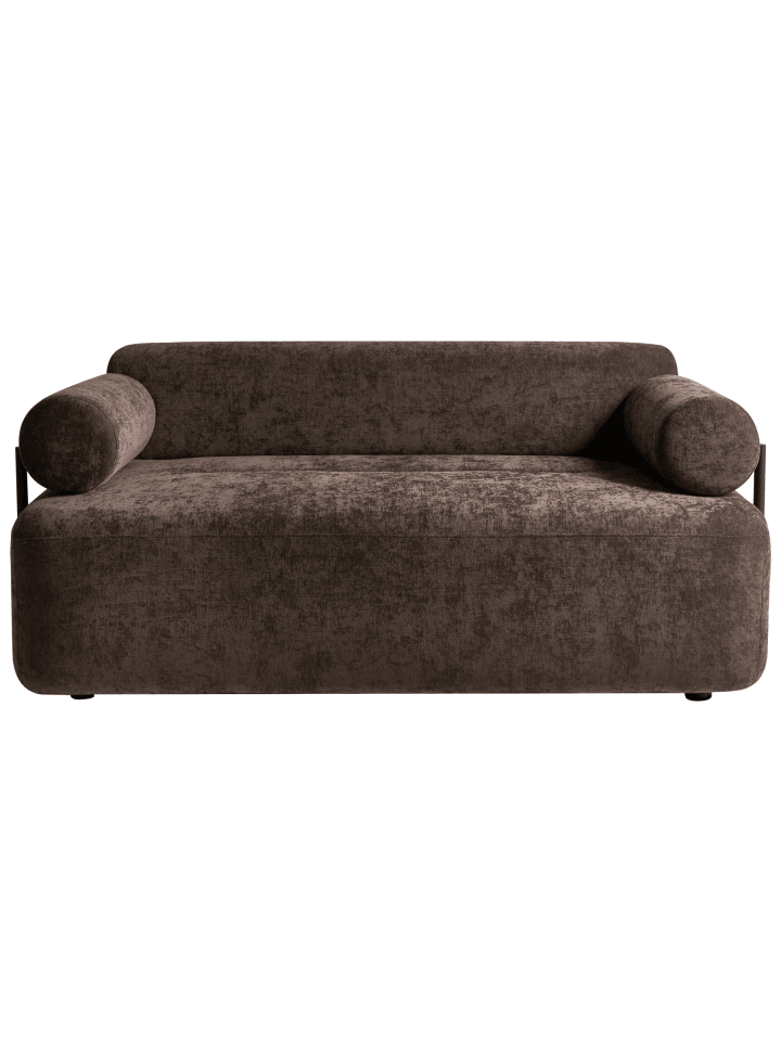 2-Sitzer Sofa ELVA in Braun/Schwarz - (W) 170 x (H) 74 x (L) 100 cm
