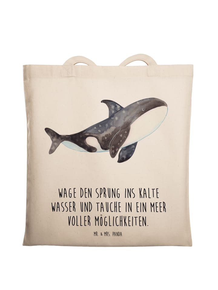 Tote Bag Orca mit Spruch in Creme