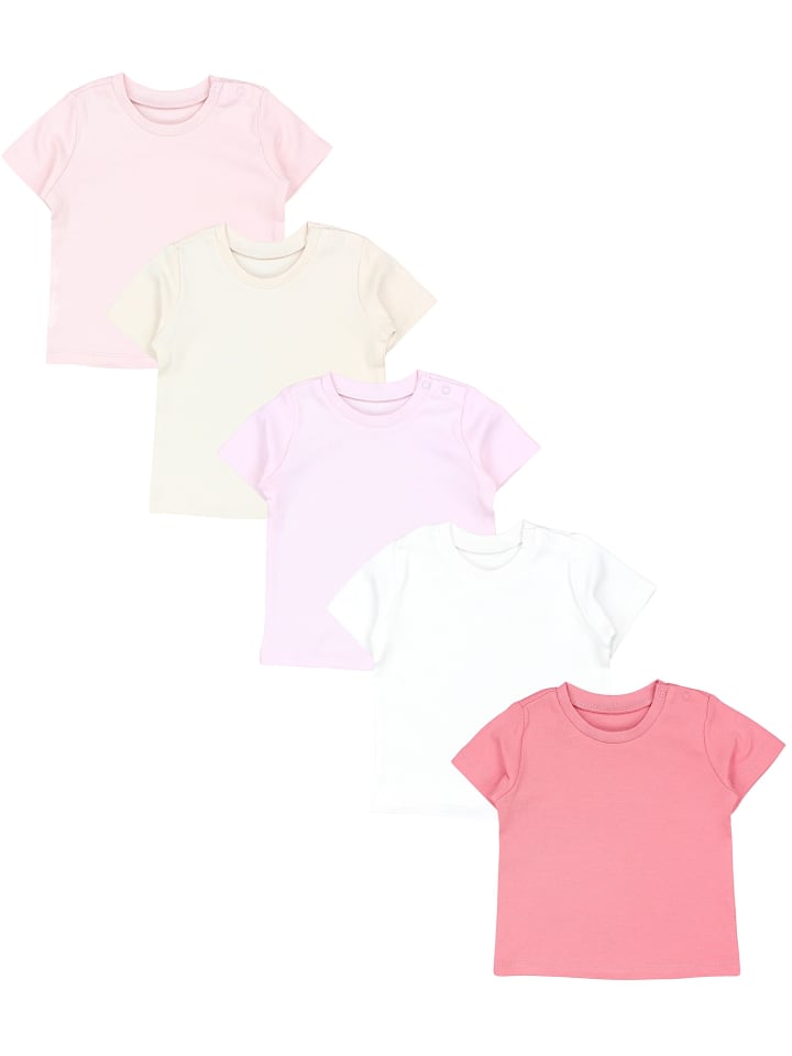 Baby Mädchen Kurzarm T-Shirt 5er Set in rosa Modell 2