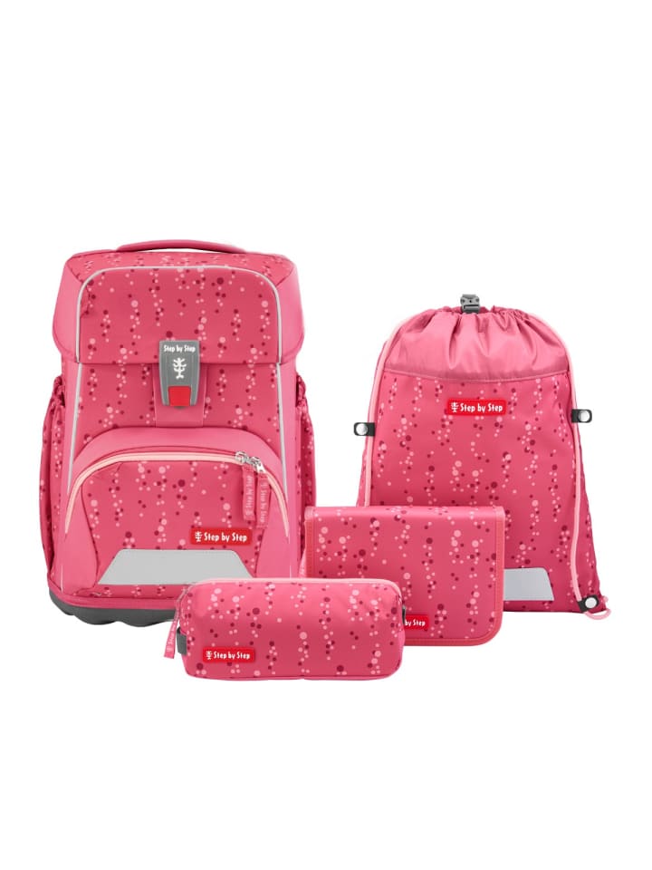 Grundschulranzen-Set BASIS "Pink Bubbles" 4-teilig in Pink