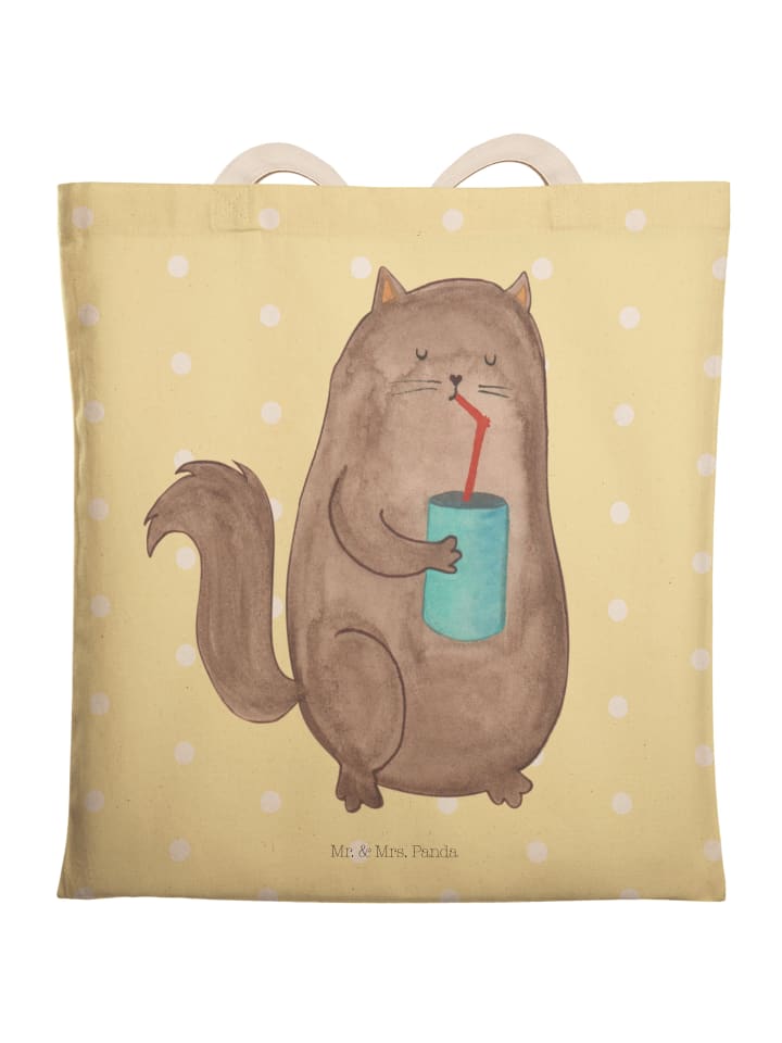Shopper Katze Dose ohne Spruch in Gelb Pastell