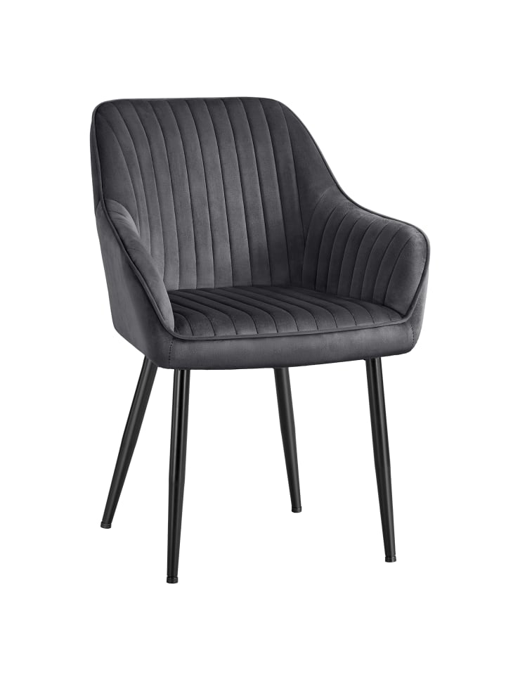 Esszimmerstuhl Tyra in Grau-Schwarz - (B)62.5 x (H)85 x (T)60 cm
