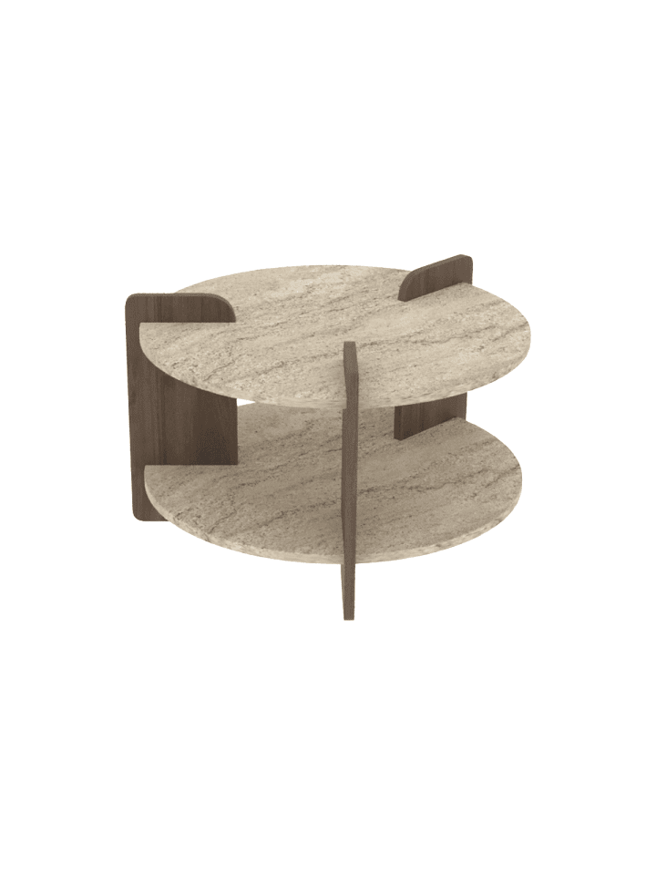 Couchtisch MILO in Travertin - (W)70 x (H)45 x (L)70 cm