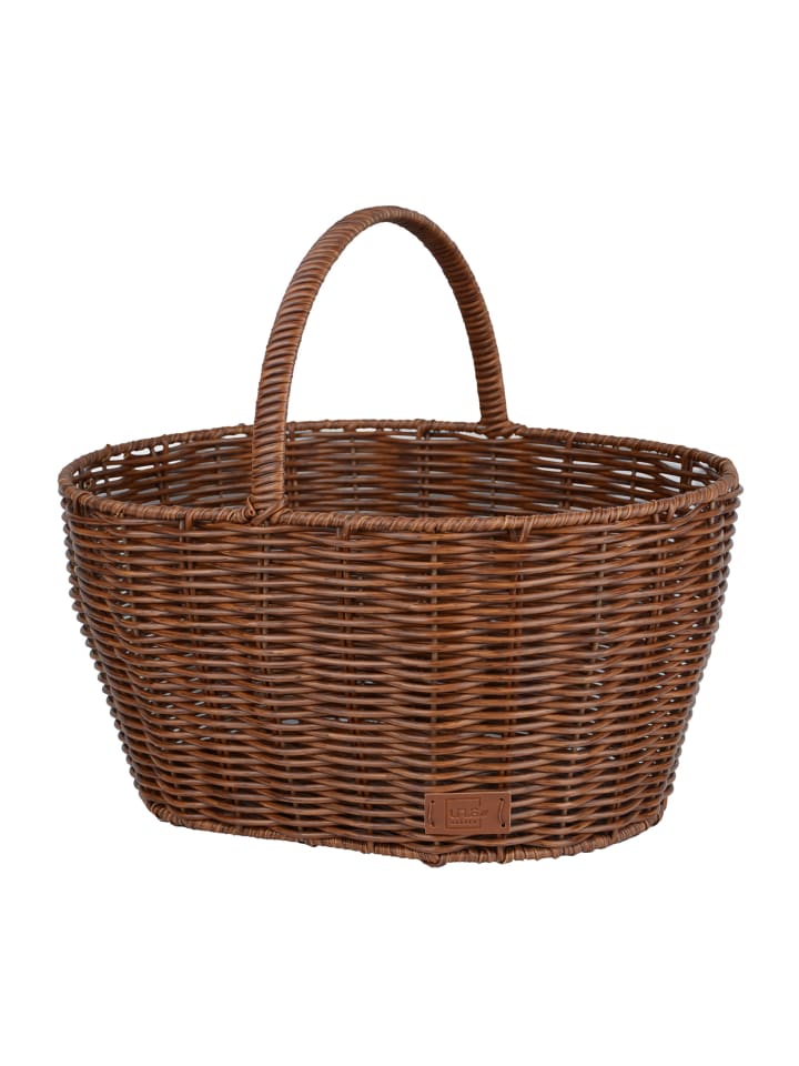 Einkaufskorb Rattan-Optik Henkelkorb in Braun