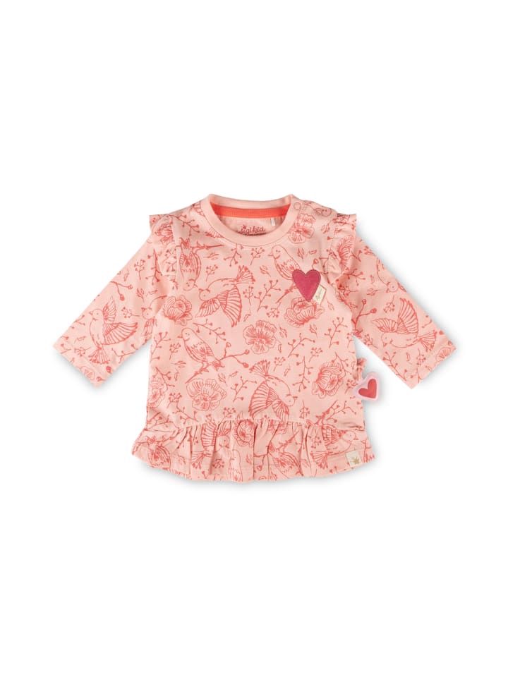 Longshirt Pink Birds in Hellrosa