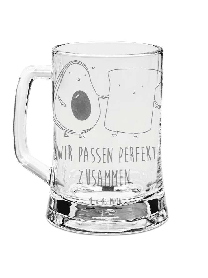 Bierglas Avocado Toast mit Spruch in Transparent