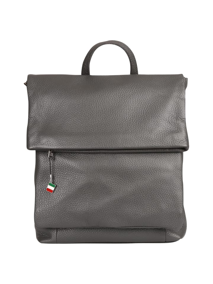 Florence Cityrucksack Leder grau ca. 32cm