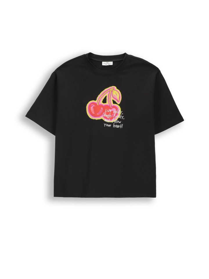 T-shirt mit kurzen Ärmeln in schwarz