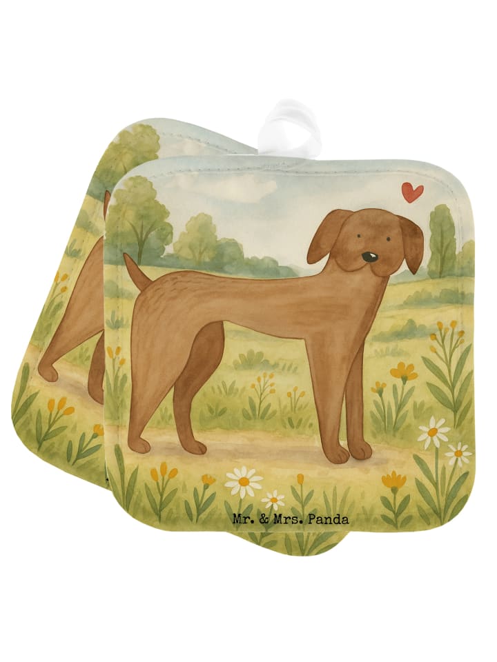 Topflappen Hund Dogge Design ohne Spruch in Weiß