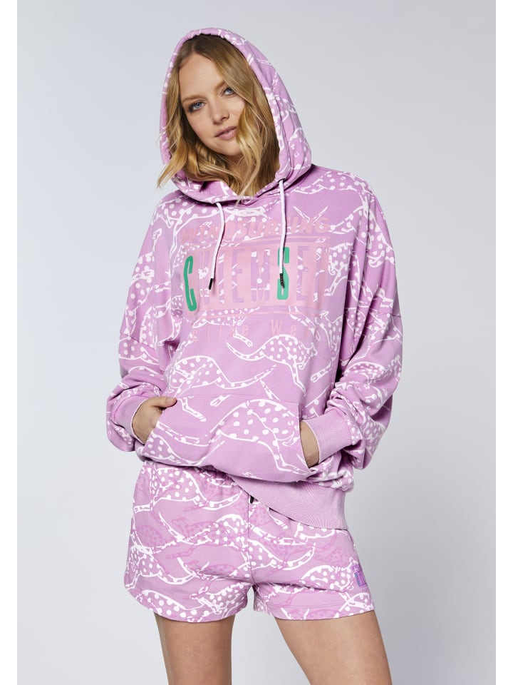 Kapuzensweatshirt in Lila
