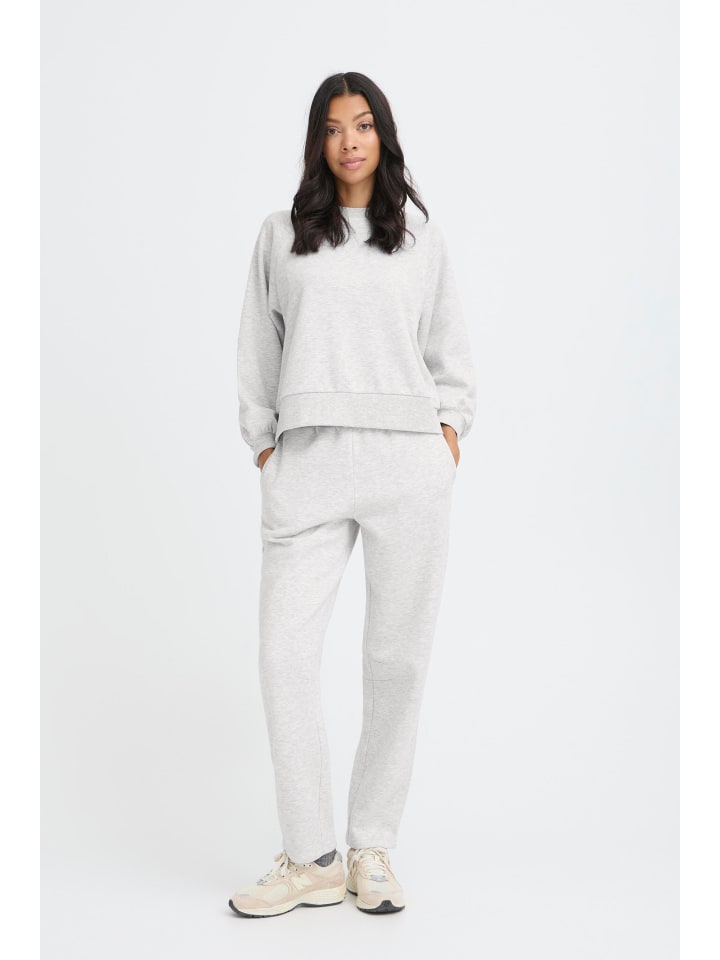 BMMMILLE CROPPED SWEAT Oneck Sweat in Light Grey Melange