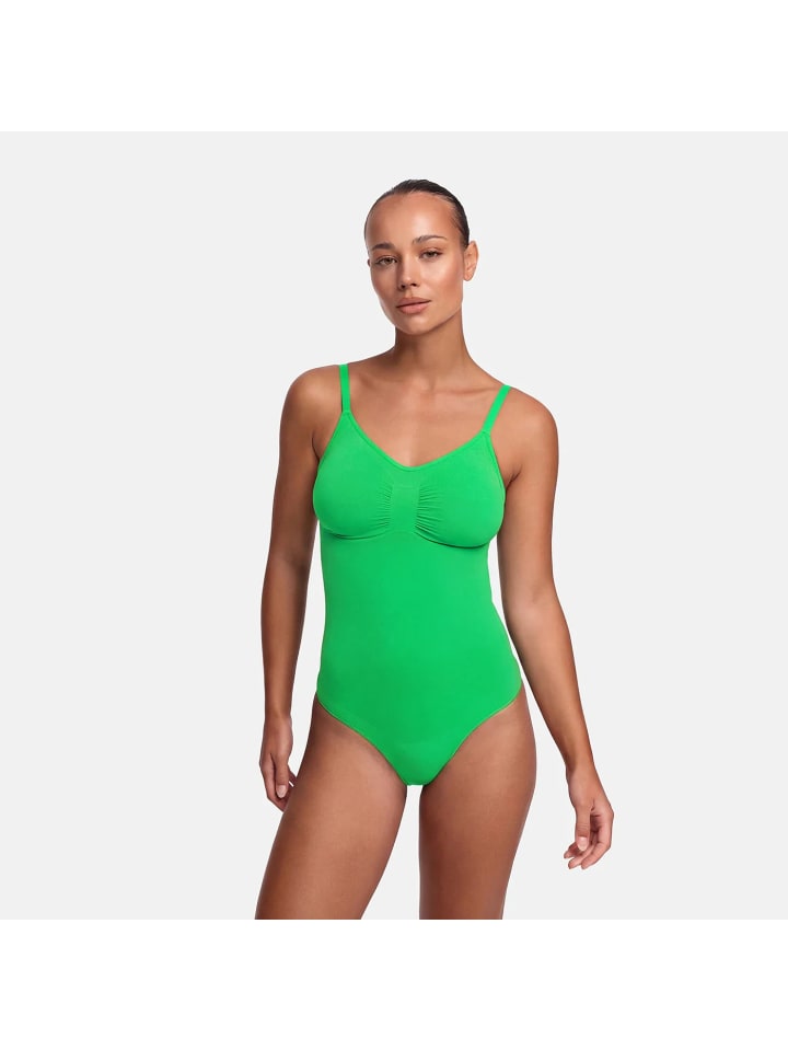 Figurformender Body mit Slip in Giftgrün