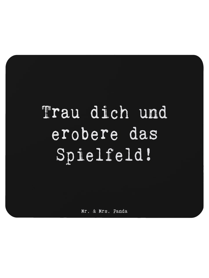 Mousepad Spruch Neue Sportart Mut mit Spruch in Schwarz