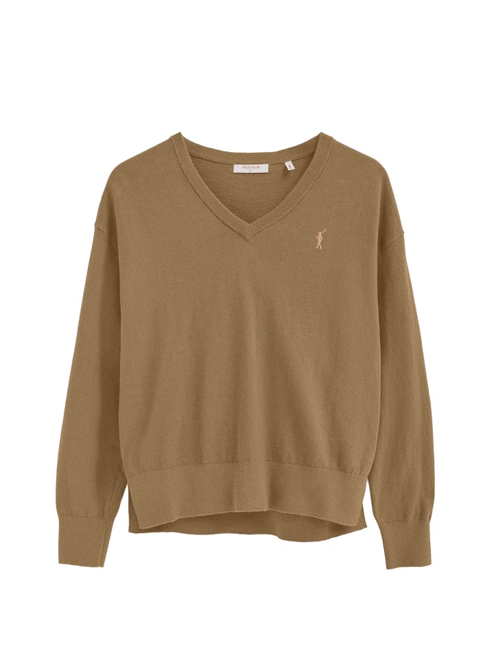 Pullover WOMAN RIGBY GO V WOOL W IO LONG SLEEVE REGULAR FIT in Karamell Vigore