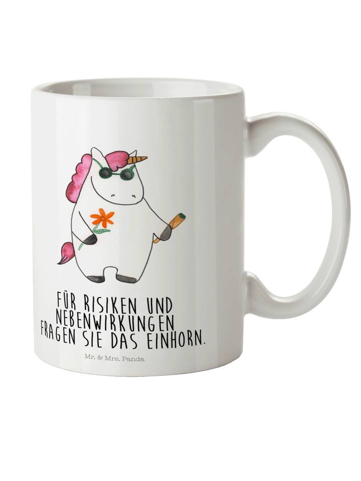 Kaffeetasse Einhorn Woodstock mit Spruch in Weiß