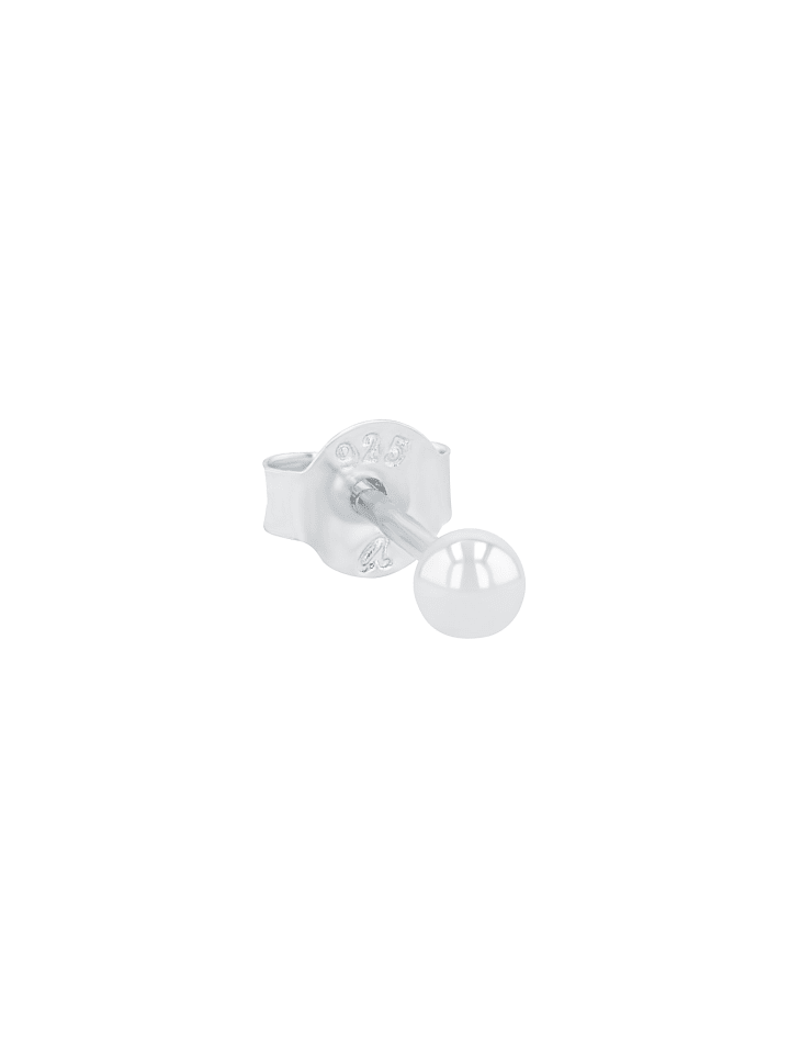 Single Ohrstecker Silber 925, rhodiniert in Silber