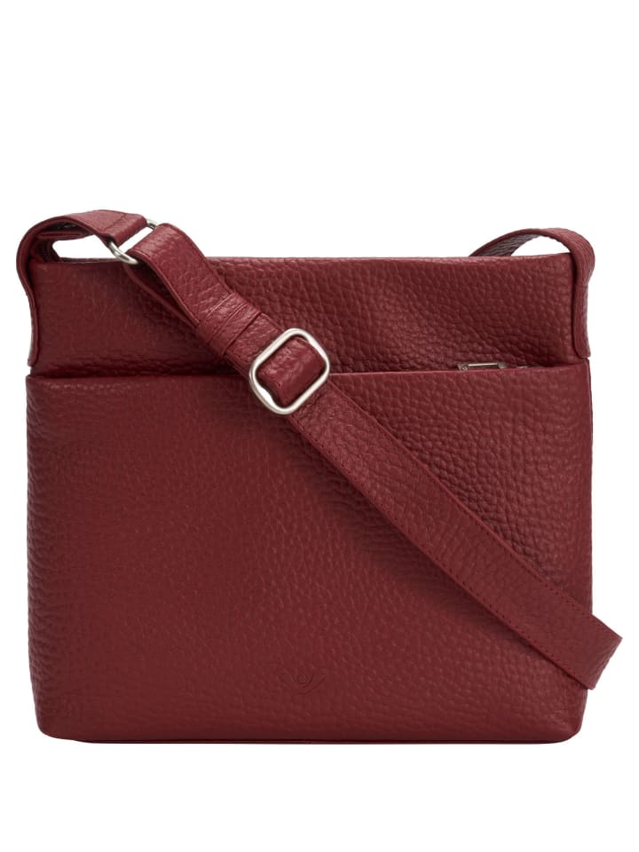 Hirsch Bristol Umhängetasche Leder 28 cm granat