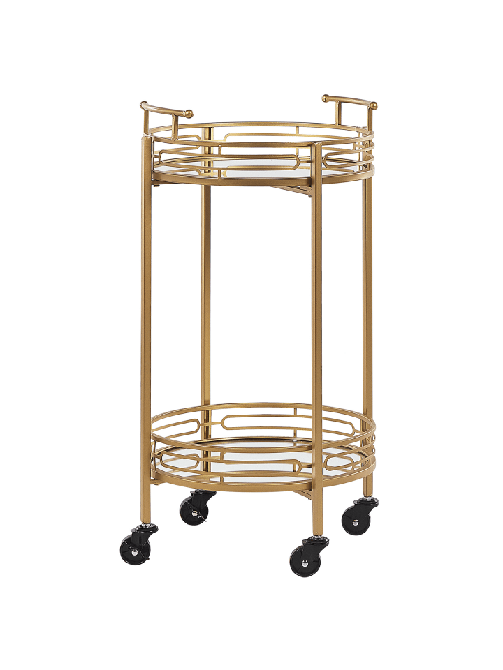 Servierwagen FARLEY in Gold/Schwarz - (W) 42 x (H) 75 x (L) 42 cm