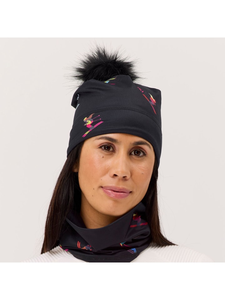 Mütze Illustrated Beanie in multi skiers black