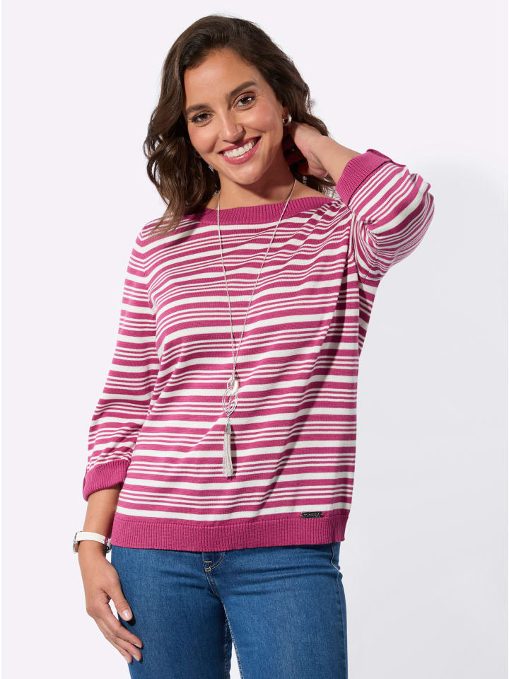 Ringel-Pullover in erika-ecru-geringelt