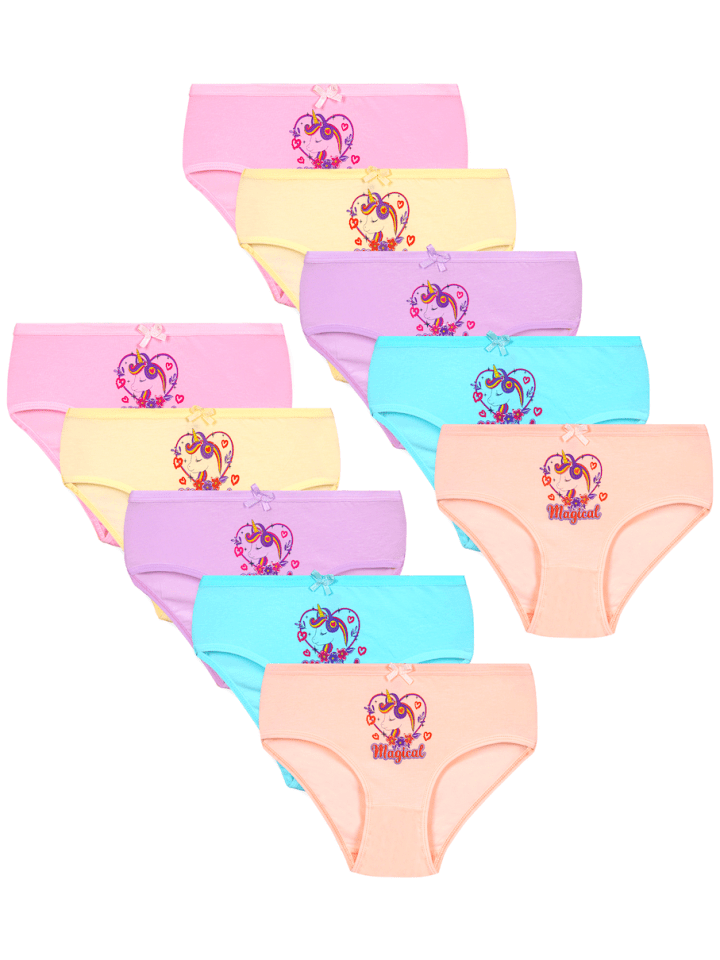 10er Set Slips - Unicorn - Bunt
