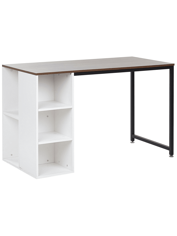 Schreibtisch DESE in Braun/Weiß/Schwarz - (W) 120 x (H) 75 x (L) 60 cm