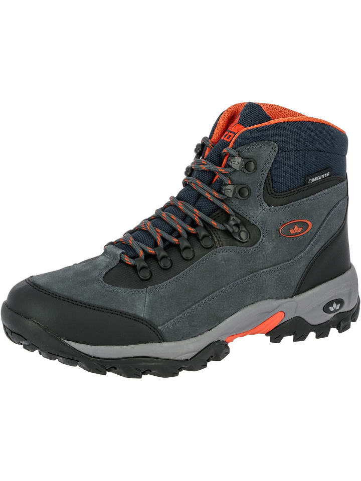 Freizeitschuhe Schnürstiefel in anthrazit/orange