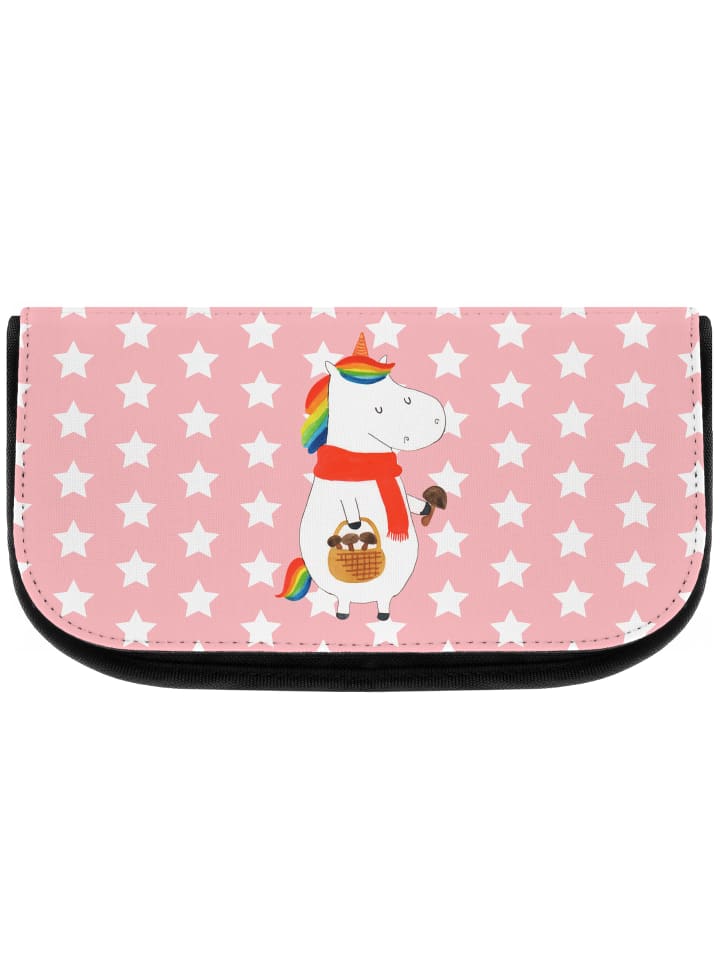 Kosmetiktasche Einhorn Pilz ohne Spruch in Rot Pastell