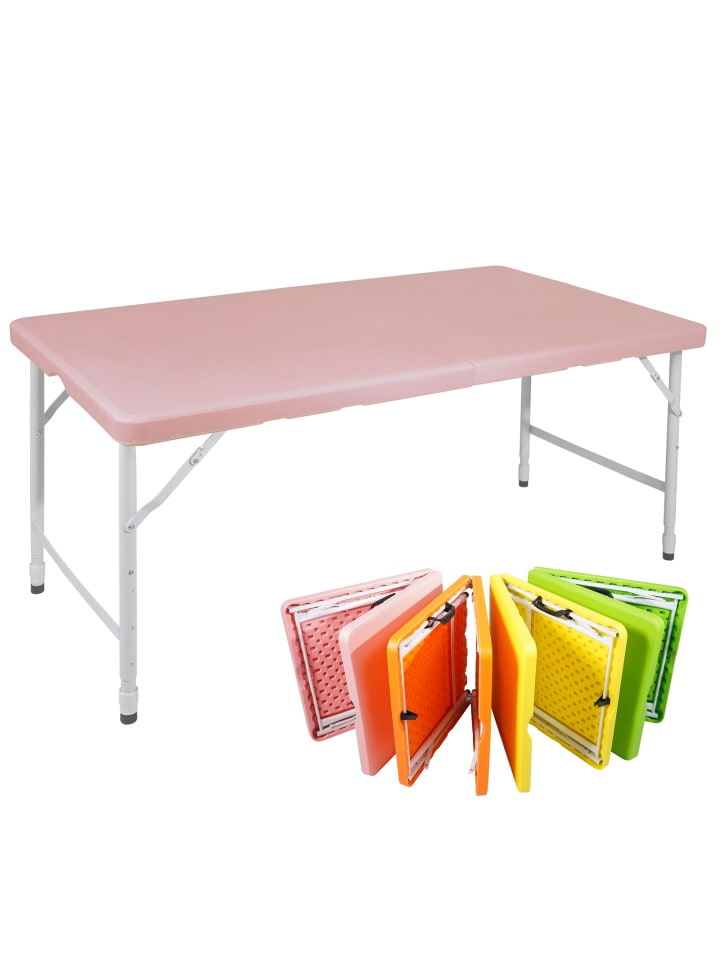 Gartentisch in Pink 25 cm höhenverstellbar 135 kg Tragkraft für Camping