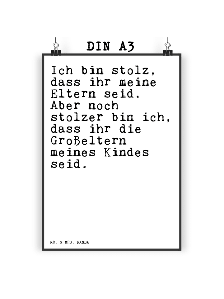 Poster Ich bin stolz, dass... mit Spruch in Weiß