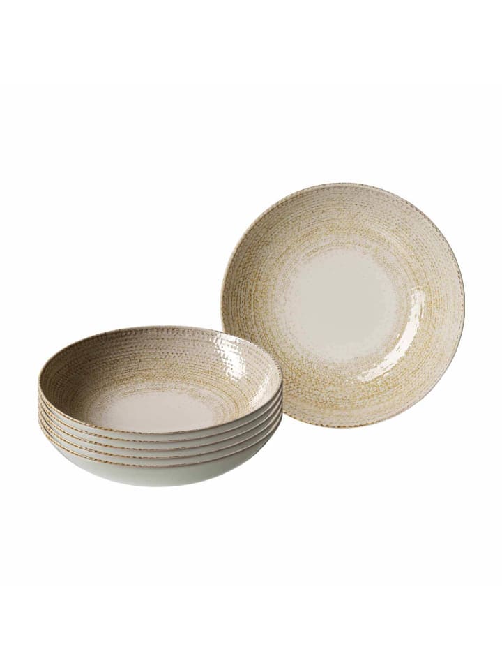 6er Set Suppenteller Rimini in Beige ø 21 cm