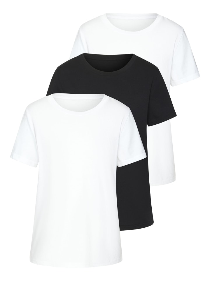 T-Shirt in weiß, schwarz