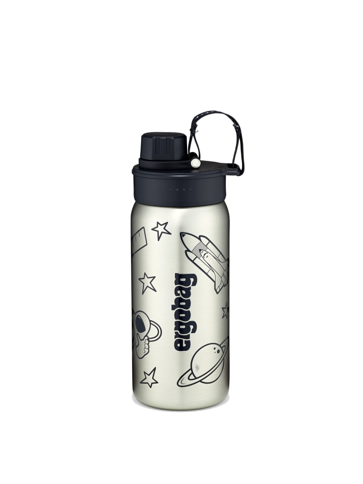 ergobag Edelstahl Trinkflasche Schwarz