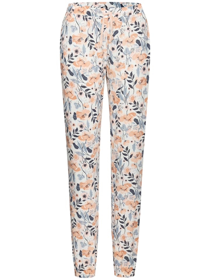 Pyjamahose in rosa-blau-geblümt