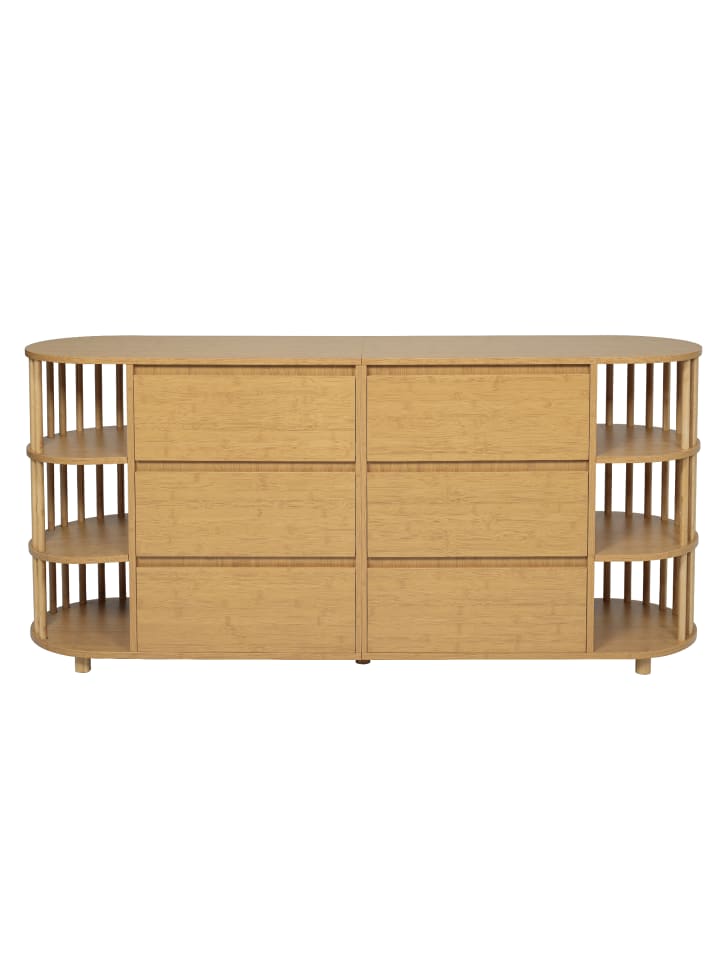 Sideboard Römisches Design mit Bambus Regalen 160x40x75cm