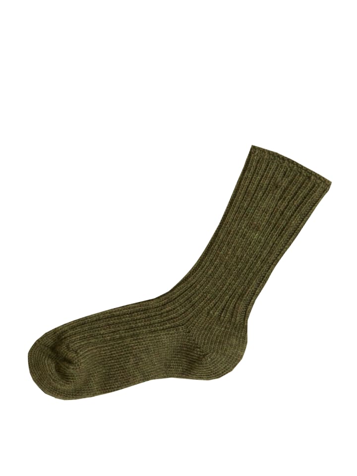 Woll-Socken Merinowolle in dark moos melange