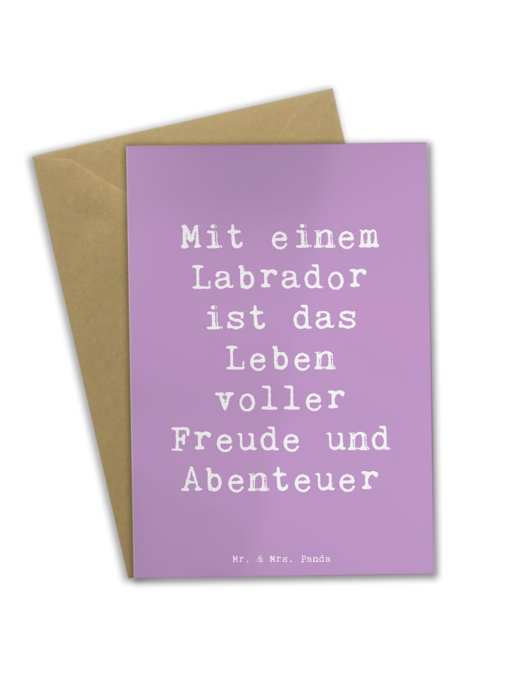 Grußkarte Spruch Labradorleben mit Spruch in Lavendeltraum