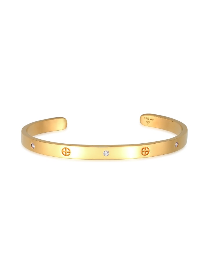 Armband 925 Sterling Silber Geo in Gold