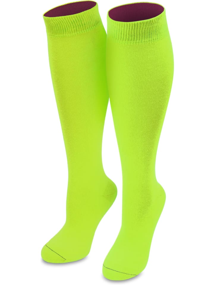 1 Paar Kniestrümpfe Bi-Color in Limette/Beere