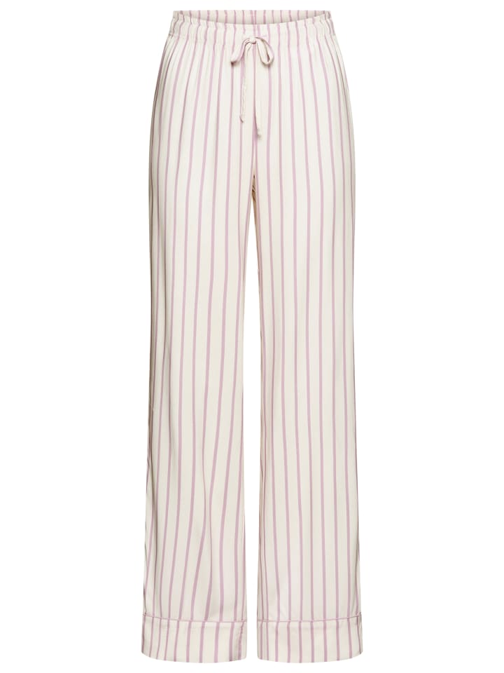 Pyjamahose in ecru gestreift