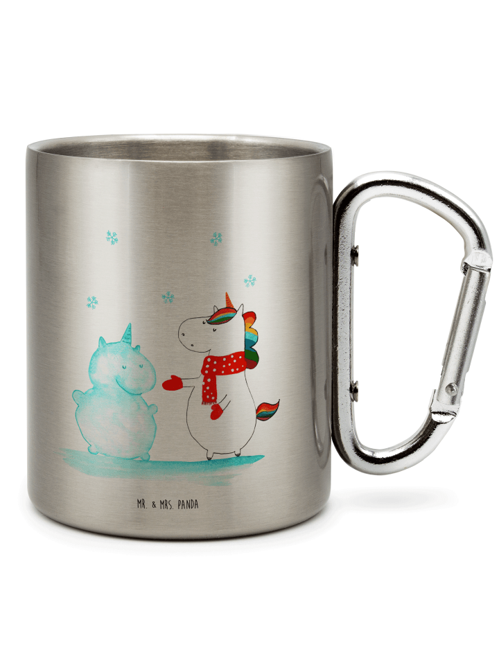 Kaffeetasse Einhorn Schneemann ohne Spruch in Silber